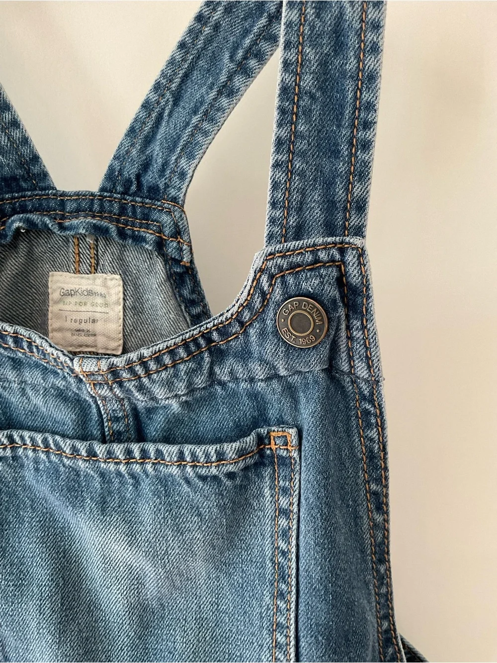 GAP Girls' Blue Denim Overall Dress